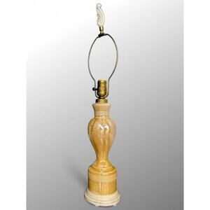 Aladdin Peach Luster Alacite Vintage Table Lamp w Original Finnial 1940s